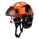 Casco di sicurezza con occhiali integrati e visiera Cuffie di protezione Taglia 53-63 cm Guscio ventilato in ABS Regolabile con rotella 5