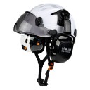 Casco di sicurezza con occhiali integrati e visiera Cuffie di protezione Taglia 53-63 cm Guscio ventilato in ABS Regolabile con rotella 4