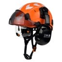 Casco di sicurezza con occhiali integrati, visiera e protezioni per l'udito Taglia 53-63 cm guscio in ABS Regolabile con rotella 2