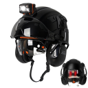 Casco di sicurezza con torcia, protezioni per l'udito e occhiali protettivi Taglia 52-63 cm PC e ABS Regolabile con rotella Per l'edilizia 2