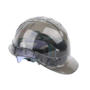 Casco di sicurezza trasparente elmetto protettivo per ambienti di lavoro esterni ventilato in policarbonato PC con regolazione rotativa per lavoratori 7