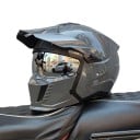 Casco integral de motocicleta con visor abatible y visera contra el sol, carcasa de ABS resistente, para moto, enduro, scooter y quad 1