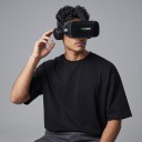 Casco VR con cuffie per smartphone fino a 6 pollici occhiali 3D per realtà virtuale con fascia sopra la testa e parte posteriore ampia in colore nero 4
