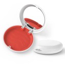 Case for Braces and Dental Prosthetics with Mirror 9 x 9 x 2 cm Plastic White with Colourful Interior for Storing Aligners 2