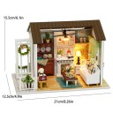 Casetta 21 x 12,5 x 15,5 cm Miniatura LED kit di costruzione con mobili Modello decorativo realistico senza copertura Casetta mini illuminata con dettagli 2