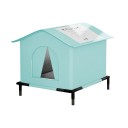 Casetta da esterno impermeabile per animali domestici 42 x 42 x 42 cm Supporto 7 cm Casetta invernale calda Casetta pieghevole lavabile 2