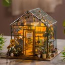 Casetta Fiorita 20 x 18 x 19 cm Miniatura LED con mobili Decorativa con illuminazione e dettagli realistici 1