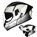 Casque de moto intégral unisexe à mentonnière ABS+PC blanc gris noir 2