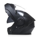 Casque de moto intégral unisexe noir à mentonnière avec double visière pour une meilleure visibilité et protection 6