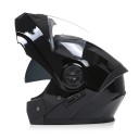 Casque de moto intégral unisexe noir à mentonnière rabattable avec double design de visière pour une meilleure visibilité et protection du pilote 7