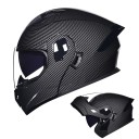 Casque de moto intégral unisexe rabattable ABS+PC noir avec un motif simple 1