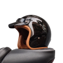 Casque de moto rétro en matériau ABS Casque stylé avec fermeture de sécurité Design vintage Ventilation Doublure confortable Équipement moto 3