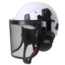 Casque de protection forestière avec visière en maille et protections auditives Taille 53-63 cm Coque ABS Réglable par molette 3