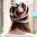 Casquette écossaise pour femmes à coupe ample et tombante Casquette en coton douce avec une forme plissée Accessoire de mode pour une tenue 8