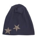 Casquette en coton pour femmes style beanie ornée de deux étoiles scintillantes au bord Coupe ample et fluide Tour de tête 54 à 59 cm 13