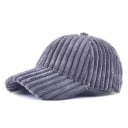 Casquette en velours côtelé pour femme avec large côtelage Surface en velours doux Forme de baseball Visière courbée Tour de tête 56 à 58 9