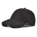 Casquette en velours côtelé pour femme avec large côtelage Surface en velours doux Forme de baseball Visière courbée Tour de tête 56 à 58 2