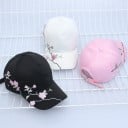 Casquette pour femmes avec broderie de branche fleuries Casquette de baseball en coton avec visière incurvée et bandeau à l'arrière Pour un tour 4