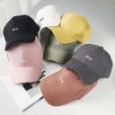 Casquette pour femmes avec broderie Hello Casquette de baseball en coton avec visière cousue Boucle en métal à l'arrière Tour de tête 56 à 8