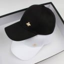 Casquette pour femmes avec ornement doré en forme d'abeille Casquette de baseball simple en coton et polyester avec visière incurvée 6