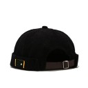 Casquette unisexe en velours côtelé sans bord en coton Chapeau dockers ajustable Style streetwear hip hop Casquette rétro à couronne 2