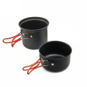 Casseroles de camping noires 2 pcs 1