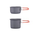 Casseroles de camping noires 2 pcs 2