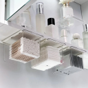 Cassetto estraibile per bagno 12 x 8 x 8 cm PP Scatola di stoccaggio sotto il mobile a specchio Coperchio adesivo Organizzatore pratico per piccoli 3