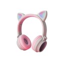 Căști Bluetooth peste urechi cu urechi de pisică și iluminare LED Slot pentru card Micro SD Controlul muzicii și apelurilor Frecvență 20 1