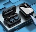 Căști wireless bluetooth intraauriculare cu cutie de încărcare cu lanternă și ecran Bluetooth 5.1 Rază 10 m Baterie cutie 2000 mAh Negru 2