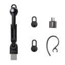 Căști wireless handsfree cu microfon pentru apeluri telefonice și redare muzică Bluetooth 5.0 Rază 10 m Încărcător USB Adaptor USB-C Negru 2