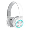 Căști wireless pe cap cu iluminare Bluetooth 5.0 Rază de acțiune 10 m Slot pentru card microSD Port jack de 3,5 mm Căptușeală ajustabilă 1