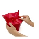 Castron pliabil din silicon pentru popcorn 17 x 9,5 cm silicon roșu potrivit pentru cuptorul cu microunde pentru prepararea popcornului 5