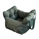 Căsuță de călătorie pentru mașină cu centură de siguranță 50×50×30 cm scaun auto antiderapant pentru câini cu pernă lavabilă și buzunar de depozitare 2