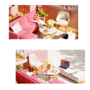 Căsuță de păpuși mini din lemn 24,5 x 20,5 x 15,5 cm Kit 3D asamblat cu mobilier Cadou creativ lucrat manual pentru copii 7
