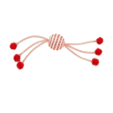 Cat Toy Ball with 5 Ropes and Pom Poms 25 cm Interactive Chew Toy and Scratcher Durable Toy for Cats of All Ages 2