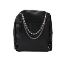 Catena decorativa doppia per borsa con perline 26 x 31 cm Lega metallica Catena decorativa argento per borsa manico corto di ricambio 2