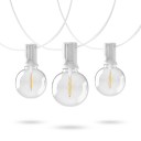 Catena luminosa LED da esterno con 25 lampadine Lunghezza 15 m Luce calda 2200 K Cavo bianco Collegabile ad altre catene Per giardino e terrazza 1