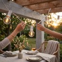 Catena luminosa LED da esterno con 50 lampadine Lunghezza 30 m Luce calda 2200 K Cavo bianco Collegabile con altre catene Per giardino e terrazza 6