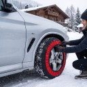 Catene da neve di emergenza 6002 2 pz Coperture tessili per pneumatici R13 fino a R15 Larghezza 145–165 mm Antiscivolo Nero-rosso Per neve e ghiaccio 3