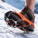 Catenelle antiscivolo per scarpe 19 punte in acciaio inossidabile Taglia universale Copertura con cinturino regolabile Arancione 1 paio per ghiaccio 2