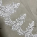 Cathedral Wedding Veil 4 Metres Width 160 cm Single Layer Tulle with Lace Trim and Metal Comb White 5