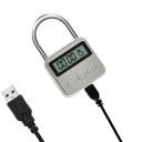 Cătușă digitală cu cronometru și ecran LCD 45 mm, reîncărcabilă prin USB, neagră, pentru închiderea dulapurilor, bagajelor și bunurilor 2