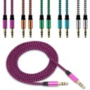 Cavo AUX 3,5mm jack maschio a maschio Per collegare telefono o lettore a un altoparlante Rivestimento in nylon flessibile Lunghezza 1 m 2
