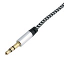 Cavo AUX 3,5mm jack maschio a maschio Per collegare telefono o lettore a un altoparlante Rivestimento in nylon flessibile Lunghezza 1 m 6