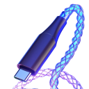 Cavo dati USB C duale a ricarica rapida 1 m PD 66W 6A con illuminazione LED e indicatore di ricarica per telefoni tablet notebook 2