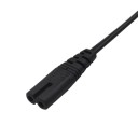 Cavo di alimentazione di rete 63 cm Spina Euro e connettore a due poli IEC C7 per dispositivi con ingresso a forma di otto Isolamento in PVC Nero 5