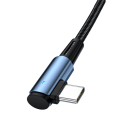 Cavo di ricarica rapida USB A a USB C 2 m 100W 7A con connettore angolato a 90 gradi QC4.0 PD luce LED trasferimento dati 480 Mb/s cavo 4