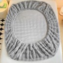 Cearceaf elastic 200 × 220 cm cu păr lung, Cearceaf moale și cald, se menține pe loc 6