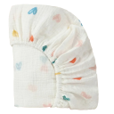 Cearceaf pentru pătuțul copilului până la 83 × 43 × 5 cm Cearceaf elastic din bumbac muselină Formă ovală Colorat cu modele 7